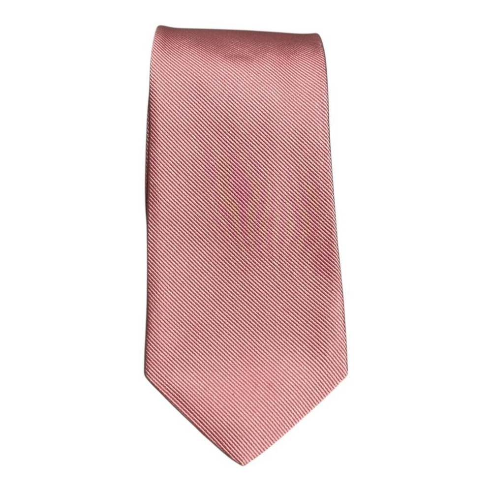 Dion Silk Tie Mens Pink Classic Woven Solid Necktie Made In Canada Formal